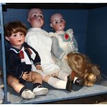 (lot of 3) German bisque dolls, makers include Porzellanfabrik Mengersgereuth and Simon and