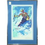 LeRoy Neiman (American, 1921–2012), Skier, serigraph in colors, pencil signed lower right, edition