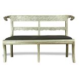 Anglo Indian silvered metal clad settee
