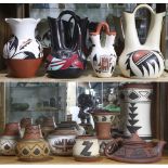 (lot of 14) Southwest Native American pottery group, in various forms, consisting of pieces executed