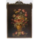 Still Life with Flowers, oil on board, unsigned, 19th/20th century, overall (with frame): 40"h x
