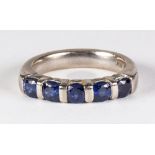 Sapphire and 18k white gold ring