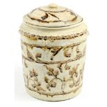 Vietnamese brown inlaid ceramic lidded jar, Ly/Tran dynasty (11th/13th c), the tapering body with