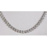 Diamond and 18k white gold necklace