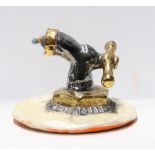 American School (20th century), Water Faucet, ceramic sculpture, unsigned, overall: 4.5"h x 4.5"w