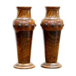 (lot of 2) Wood turned vessels