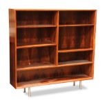 Danish Modern rosewood double bookcase
