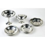 (lot of 7) Assorted sterling silver table articles, consisting of a weighted International compote