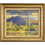 Carolus Verhaeren (American/Flemish, 1908-1956), Desert Storm, oil on masonite, signed lower