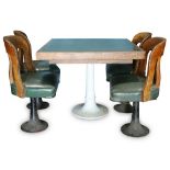 (lot of 5) Officers Mess hall suite removed from a WWII victory ship, consisting of (4) swivel