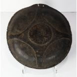 Papua New Guinea attractive and well carved wooden bowl or plate of medium size, 13"dia.