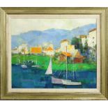 Jean Kalisch (American, 20th century), "Mallorca," oil on canvas, signed lower left, titled verso,