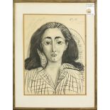 Pablo Picasso (Spanish, 1881–1973), "Jacqueline," 1958, lithograph, stone signed and dated upper