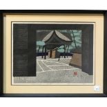 Saito Kiyoshi (Japanese, 1907-1997), "Daitokuji Temple, Kyoto", woodblock print, lower right