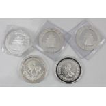 (lot of 5) Chinese commemorative 1oz sterling silver 10 Yuan coins