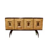 Aldo Tura Italian parchment and rosewood credenza