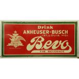 Anheuser-Busch embossed metal sign