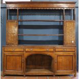 George III inlaid oak cupboard circa 1780