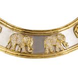 Diamond, 18k yellow and white gold elephant necklace