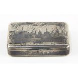 Russian .84 silver niello snuff box