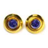 Pair of Ilias Lalounis, sodalite, 18k yellow gold earrings