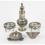 (lot of 5) European silver salt lot