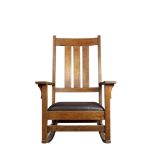 Arts and Crafts L and J.G Stickley high back rocker