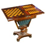 English Regency marquetry games table circa 1810