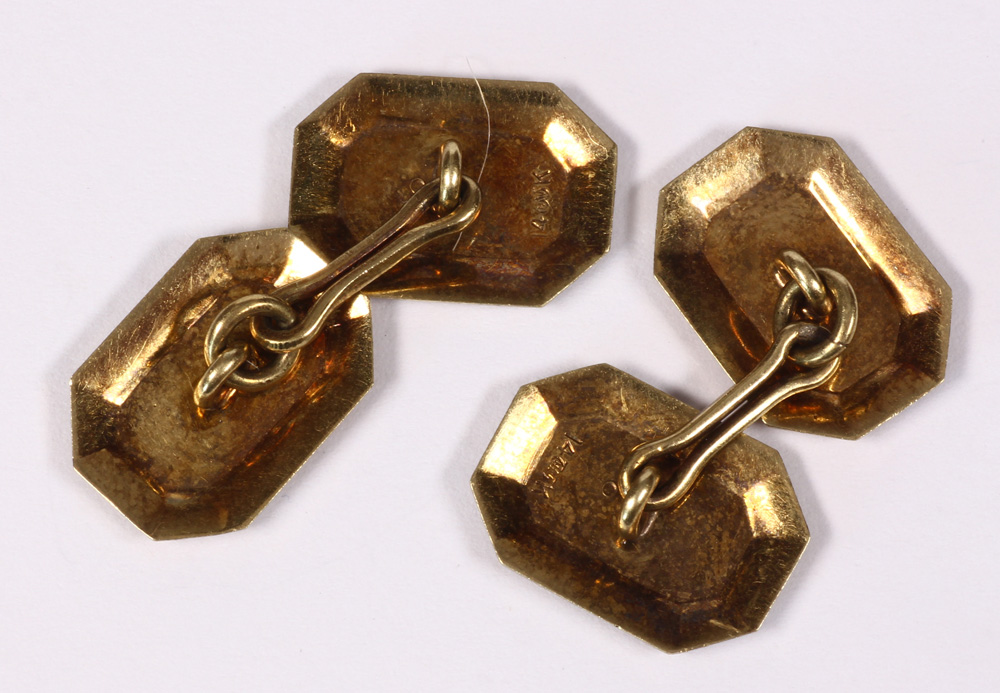 Pair of 14k yellow gold cufflinks - Image 2 of 2