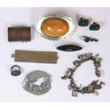 Collection of multi-stone, wood, silver, metal jewelry