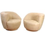 (lot of 2) Modern Vladimir Kagan Nautilus swivel chairs