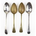 (lot of 4) (2) George III sterling tablespoons