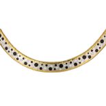 Michael Bondanza diamond, black onyx, platinum, 18k yellow gold "Polka Dot" necklace