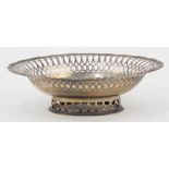 English Barker Bros sterling reticulated footed sweetmeat bowl