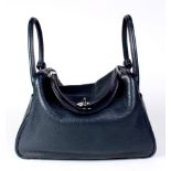 Hermes Lindy 30 Bag in taurillon Clemence leather with shoulder strap
