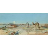 Gouache, Orientalist Desert Scene