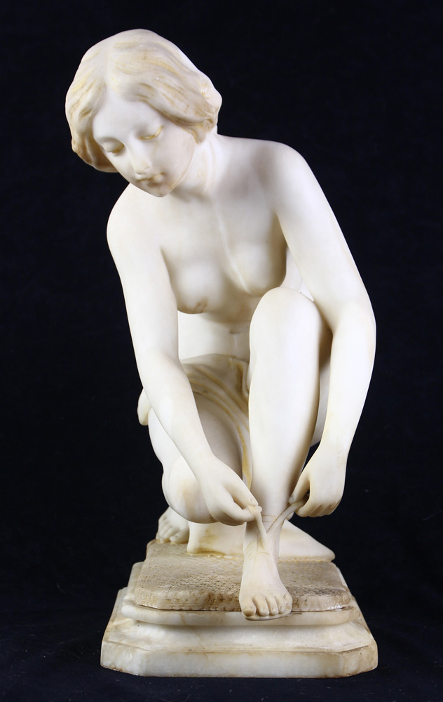 Italian alabaster figural sculpture after the antique - Image 2 of 8