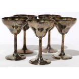 (lot of 5) Art Deco Frank W. Smith Co. sterling martini glasses
