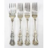 (lot of 4) (3) Victorian Kings sterling dinner forks