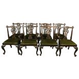 (lot of 8) Chippendale style dining chairs 19th century