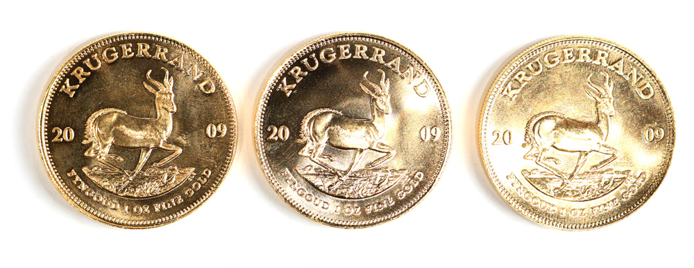 (lot of 3) 1 oz gold South African Krugerrands, 24 karat pure - Image 2 of 2