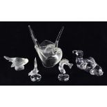 (lot of 5) Lalique figural groups