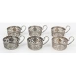 (lot of 6) Persian .84 silver tea glass holders
