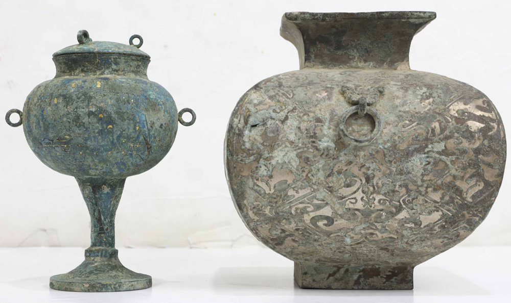 Two Chinese Archaistic Bronze Ritual Vessels