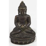 Chinese Bronze Figure of Buddha, 2"W x 3.5"H