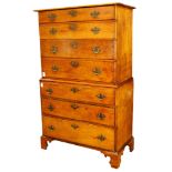 American Chippendale chest on chest circa 1770
