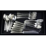 (lot of 29) Towle Chased Diana sterling silver flatware, initialed B