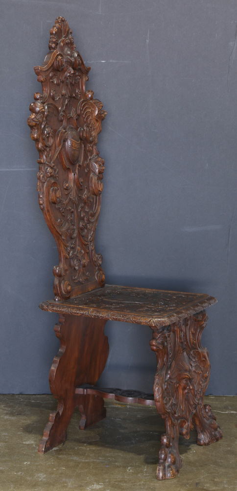 Renaissance style hall chair circa 1880 - Image 2 of 2