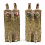 (lot of 2) Pal Kepenyes patinated metal sculptures