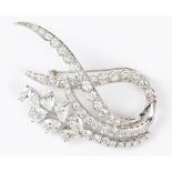 Diamond and platinum spray brooch